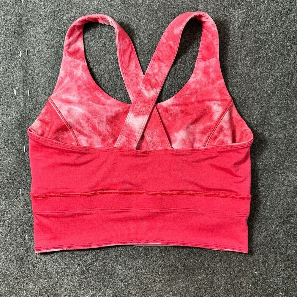 Lululemon Beat the Heat Bra Womens Size 8 Pink Tie Dye Crossback